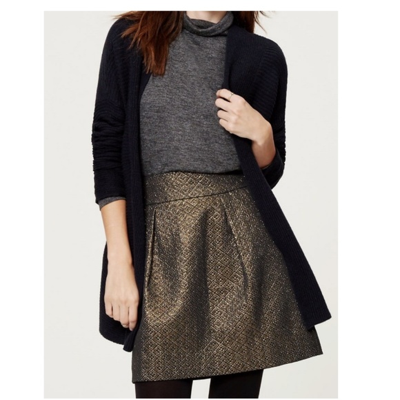 LOFT Golden metallic skirt๏ผ ๐๐ - Picture 3 of 5